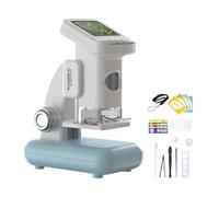 Uqezagpa Microscopio digitale a doppia modalità per i bambini con schermo a colori da 2 pollici costruito in luce e batteria ricaricabile portatile