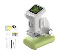 Uqezagpa Microscopio digitale a doppio modo per i bambini con schermo a colori da 2 pollici costruito in luce e batteria ricaricabile portatile