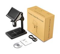 Uqezagpa Microscopio digitale LCD con 8 luci LED regolabili multifunzione microscopio per ispezione circuito stampato e pelle
