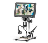 Uqezagpa Microscopio digitale LCD da 7 pollici con ingrandimento 1200X per ispezione di monete e saldatura, ricaricabile e portatile