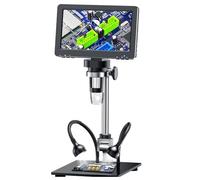 Uqezagpa Microscopio digitale LCD da 7 pollici ingrandimento 1200X per l'osservazione di monete e francobolli con 1080FHD