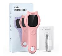 Uqezagpa Microscopio per bambini Portatile Handheld Ingrandimento Vetro per Bambini Microscopio Digitale per Bambini Scienza Educativa