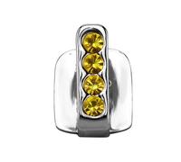 Uqezagpa Moda Hip Hop Dente Verticale Grillzs Gioielli Moderno Zircone Tappi Denti Eleganti Coperture Denti per la Cultura Hip Hop, SizeApprox,10x3mm/0.39x0.12inches, rame, Berillo