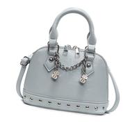 Uqezagpa Moda PU Shell Borsa a tracolla Ufficio Borsa A Tracolla Borse Per Le Donne Con Rivetto Design E Finitura Lucida PU Borsa, Blu, One Size
