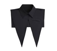 Uqezagpa Moda Risvolto Finto Collare Collari Decorativi Per Il Vestito Rimovibile Falso Collare Delle Donne Mezza Camicia Top Camicetta Elegante, Nero , Taglia unica