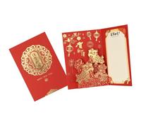 Uqezagpa New Year Popup Card Dimensional Paper Artwork for Celebration Traditional Chinese Cultural Designs Modern Festival Gift Traditional Spring Festival Popup Card