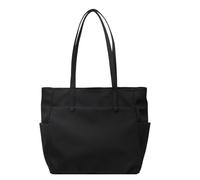 Uqezagpa Nylon Shopping Bag Per Le Donne Ragazza Grande Capacità Borse Da Viaggio Splashproof Borsa Tinta Unita Borse A Tracolla Libro Vento, Nero , One Size