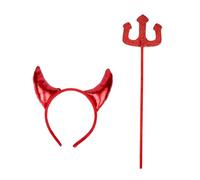 Uqezagpa Orecchie da diavolo corna da demoni fascia accessorio per Halloween per donne ragazza vestito divertente cosplay oggetti di scena cosplay costumi decorazioni puntelli