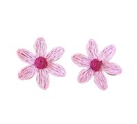 Uqezagpa Orecchini pendenti a forma di fiore geometrico, stile vintage, da spiaggia, per donne alla moda, gioielli per tutti i giorni, 3.12x3.12in, rafia
