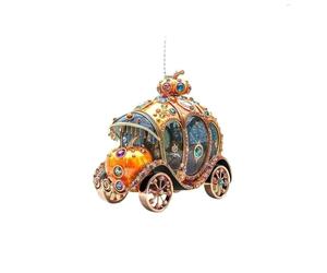 Uqezagpa Ornamento da appendere per auto a forma di carrozza a forma di zucca, eccellente per la decorazione interna dell'auto e come regalo per occasioni festive per auto