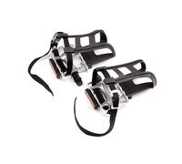 Uqezagpa Pedali per bicicletta, con clip per dita dei piedi, con cinghia per esercizi di ciclismo all'aperto, stazionario interno con e cinghia