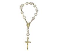 Uqezagpa Piccolo rosario per battesimo, perline acriliche, per battesimo, matrimonio, baby shower, feste, bomboniere, perline acriliche, Misura unica, come descritto