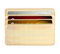 Uqezagpa Porta carte d'identità in pelle PU Banche Scatola per carte di credito Multi Slot Custodie sottili Portafoglio Donne Uomini Copertura di Affari Portafogli Tasca Frontale, Oro, Bellezza di