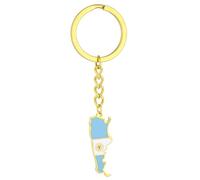 Uqezagpa Portachiavi Accessori, Argentina Mappa Bandiera Portachiavi In Acciaio Inox Portachiavi Argentina Ricordi Gioielli Ciondolo Portachiavi Regali per Donne Uomini, Oro