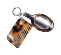 Uqezagpa Portachiavi alla moda multifunzionale leopardato pettine portachiavi per la cura dei capelli elegante portachiavi creativo ciondolo borsa