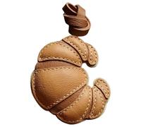 Uqezagpa Pratico ciondolo per borsa in pelle, elegante corno in pelle, decorazione da appendere per sofisticata, Croissant alone: 7.5cm, Vera pelle