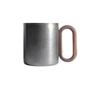 Uqezagpa Premium 304 Rustless Tazza di Caffè Manico In Legno Naturale Piano di Isolamento Termico per Telelavoro Backpacking Antiruggine Non ossidato Tazza Bere