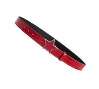 Uqezagpa Punk Fascino Gioventù Cintura Regolabile In Pelle PU Cintura Unisex Moda Accessorio Per Casual Streetwear Outfits Bold Dichiarazione Cintura Per I Giovani, Rosso, Taglia unica