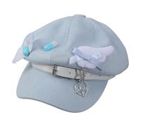 Uqezagpa Ragazze Berretti Cappello Bella Donna Vernice con Bowknot Decalcomanie Donna Adolescente Primavera Sunproof Giapponese Sensazione Baseball Pittore Cappelli per Maschile Cappelli Donne