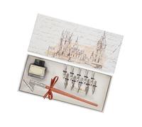 Uqezagpa Retro Dip Pen Holder Con Pennini Inglese scrittura Dip Pen Point Holder Obliqui Pennini Per Disegno Scrittura Ombreggiatura Obliquo Per Calligrafia Inglese Con