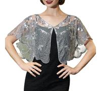 Uqezagpa Scialle Da Con Motivo Floreale Con Perline Scintillanti Spalla Traspirante Per Eventi Formali Femminili E Scialle Da Celebrativo