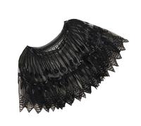 Uqezagpa Scialle fatto a mano perline signore casual paillettes abiti mantelle Blings spiaggia vacanza per occasioni speciali stili dolci ragazze poncho, Nero , Taglia unica