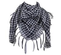 Uqezagpa Sciarpa da donna, Shemagh Desert Scarf Houndstooth Pattern Arab Keffiyeh Scialle Wrap con nappe Sciarpe Bandana Head Wraps, Nero e bianco, 100 cm