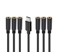 Uqezagpa Sdoppiatore 6 in 1 da tipo C a femmina da 3,5 mm per smartphone, tablet, cuffie, altoparlanti superiori