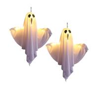 Uqezagpa Set di 2 decorazioni per Halloween con luci a forma di spettro, a LED, per esterni, cortili e feste al coperto