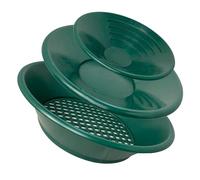 Uqezagpa Set di 3 padelle per lavaggio in oro Padelle d'oro a mano Strumento di estrazione dell'oro Verde Oro Padelle per Prospecting Panning