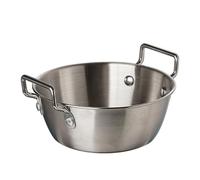 Uqezagpa Set di 4 ciotole di grande capacità con doppio orecchio, pratiche ciotole in acciaio inox con doppio orecchio per una facile manipolazione degli appassionati di cucina