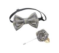 Uqezagpa Set di papillon e fiore all'occhiello alla moda per ragazzi ed eventi formali per bambini piccoli signori corpetto cravatta set ragazzi papillon, Triangolo di colore bianco, Taglia unica