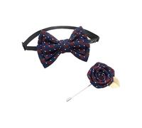 Uqezagpa Set di papillon e fiore all'occhiello alla moda per ragazzi ed eventi formali per bambini piccoli signori corpetto cravatta set ragazzi papillon, piccola griglia triangolare, Taglia unica