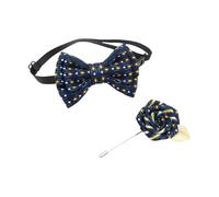 Uqezagpa Set di papillon e fiore all'occhiello alla moda per ragazzi ed eventi formali per bambini piccoli signori corpetto cravatta set ragazzi papillon, Colore blu puntino, Taglia unica