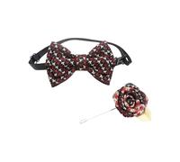 Uqezagpa Set di papillon e fiore all'occhiello alla moda per ragazzi ed eventi formali per bambini piccoli signori corpetto cravatta set ragazzi papillon, Stella bianca., Taglia unica