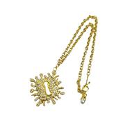 Uqezagpa Set di spille da 47 g e collana lunga coordinata con design geometrico a buco della serratura, gioielli per feste per regali festivi, brooch, come descritto, come descritto