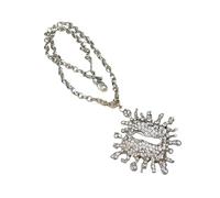 Uqezagpa Set di spille da 47 g e collana lunga coordinata con design geometrico a buco della serratura, gioielli per feste per regali festivi, necklace, come descritto, come descritto