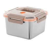Uqezagpa Spazioso contenitore per alimenti in acciaio inox multiuso per la casa scatola per il pranzo portatile più croccante con coperchio trasparente versatile set di conservazione degli alimenti
