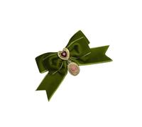 Uqezagpa Spilla vintage a forma di fiocco a forma di cuore, in velluto, per eleganti abiti francesi, accessori di moda e abbigliamento, 7X11CM, Cinturino in velluto, lega, Berillo