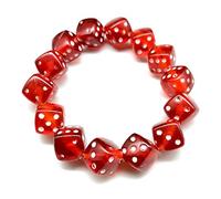 Uqezagpa Squisito divertente gioco Lucky Dice Perline colorate acrilico perline donne moda gioielli piccolo ciondolo collana per le donne oro, Misura unica, come descritto