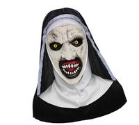 Uqezagpa Suora in lattice con dettaglio del viso a tema terrore, ideale per feste di Halloween, riunioni a tema e appassionati di cosplay, protesi facciali per Halloween, cosplay, suora