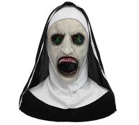 Uqezagpa Suora in lattice con dettaglio del viso a tema terrore, ideale per feste di Halloween, riunioni a tema e appassionati di cosplay, protesi facciali per Halloween, cosplay, suora
