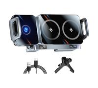 Uqezagpa Supporto per auto a rotazione 360 15W Design pieghevole di ricarica rapida con bloccaggio automatico per smartphone Supporto pieghevole per auto
