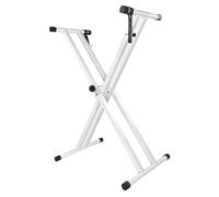 Uqezagpa Supporto per pianoforte elettronico regolato, supporto per tastiera a doppio sostegno, supporto per pianoforte elettrico regolabile tastiera stabile