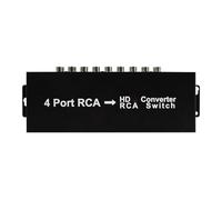 Uqezagpa Switcher a 4 porte con uscita HDTV, 4 ingressi e 3 uscite, convertitore video audio 1080p, adattatore audio per PC