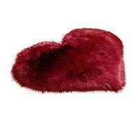 Uqezagpa Tappeto morbido a forma di cuore in finta lana pelosa, cuscini per divano, soggiorno, camera da letto, tappetini decorativi in peluche