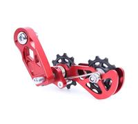 Uqezagpa Tendicatena per biciclette Guida per catena per biciclette Protezione per bici in lega di alluminio Convertitore regolatore di velocità singola Guida convertitore regolatore bici a velocità