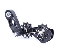 Uqezagpa Tendicatena per biciclette Guida per catena per biciclette Protezione per bici in lega di alluminio Convertitore regolatore di velocità singola Guida convertitore regolatore bici a velocità
