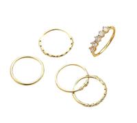 Uqezagpa Trendsetting - Set di anelli rotondi con zirconi scintillanti e dettagli squisiti per gli amanti della moda, gioielli per eventi sociali, Misura unica, come descritto, come descritto