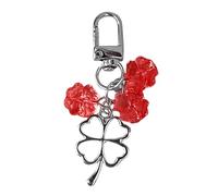 Uqezagpa Trendy Resina Lega Bead Phone Chain Four Leaf Clovers Keychain Charm Cellulare Lanyard Per Individui Alla Moda Lega Resina Bead Bag Pendente, Misura unica, come descritto, come descritto